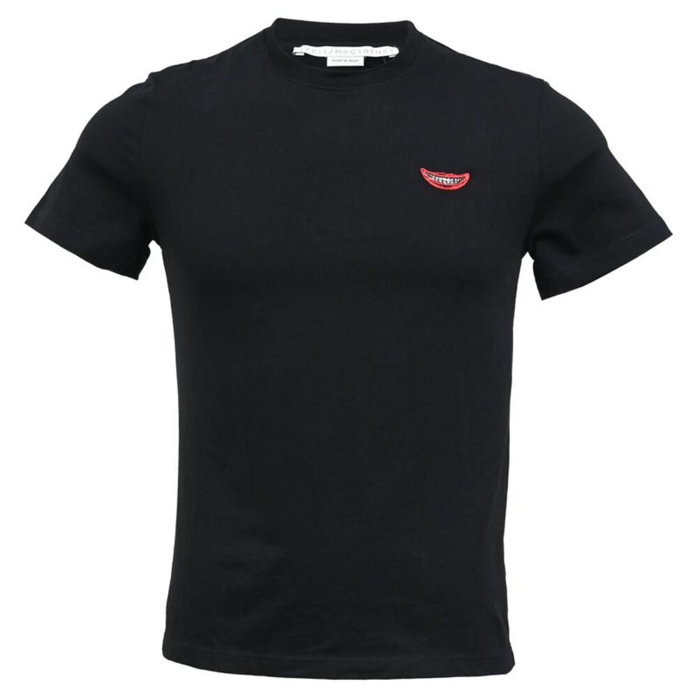Stella McCartney No Smile No Service T-Shirt in Black Cotton